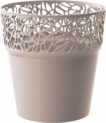 Кашпо пластикове Prosperplast Naturo круглий 1,7л мокко (78985-7529)