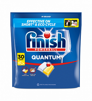 Капсули для посудомийних машин Finish Quantum Лимон 30 шт.