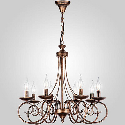 Люстра підвісна Strotskis Luciana 8x60 Вт E14 чорний/золото 22404/8