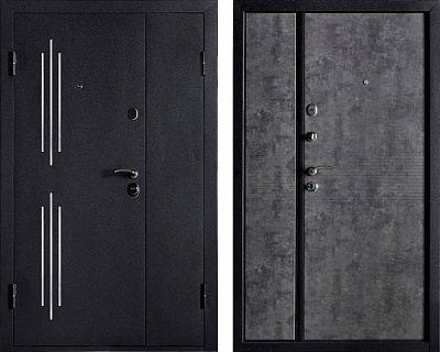 Дверь входная Двері БЦ Драгобрат мрамор черный муар 1200x2050 мм левая