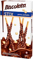 Соломка Biscolata Стикс в молочном шоколаде с рисовыми шариками 34 г 