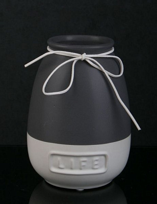 Ваза керамічна сіра Life 12х17 см