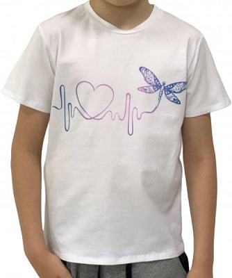 Дитяча футболка Roksana Биття серця 01/16908 р.152 білий