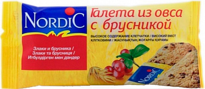 Печиво NordiC Галети з вівса з брусницею 30 г