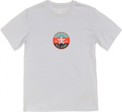 Футболка Converse STRIPED CHUCK PATCH TEE CHAMBRAY 10021497-451 р. L голубой