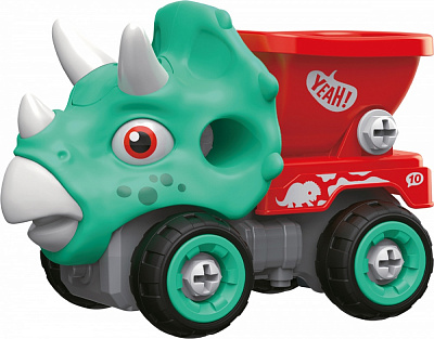 Машинка-конструктор OTAMANKO Трицератопс самосвал бирюзовый/красный 532.03.02