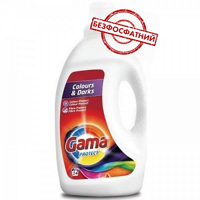 Гель для машинной стирки Gama Protect для цветного и тёмного белья 1,2 л 