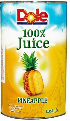 Сок DOLE ананасовый прямого отжима 1,36л 
