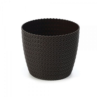 Горщик пластиковий Ламела Магнолія Джерсі 360 круглий 4,1 л мокко