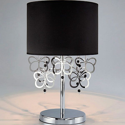 Настольная лампа декоративная Strotskis Papillon 1x40 Вт E14 хром/черный 01094/1 