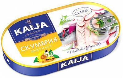 Консерва Kaija Скумбрия филе в масле 170 г