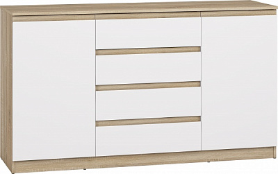 Комод Грейд Эстер 2д4ш 1500х860х442 мм дуб сонома /белый 