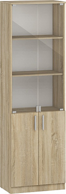 Книжный шкаф Грейд 6 2д+2д стекло Оптимал дуб сонома 