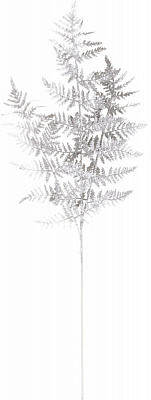 Декорация новогодняя ветка папоротника тройная 80 см в ассортименте