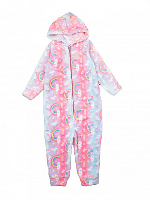 Кигуруми-пижама для девочек Маленькие люди Радуга (вельсофт) р.98–104 розовый 