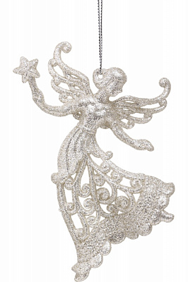 Підвіска пластикова ангел з присипкою 14 см в асортименті EPI-P120202