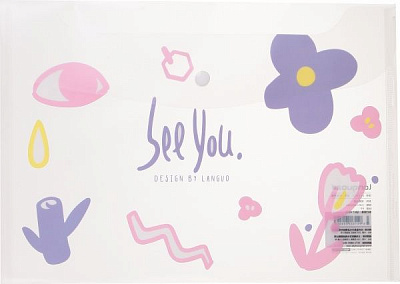 Папка-конверт Малюнки квітів фіолетові