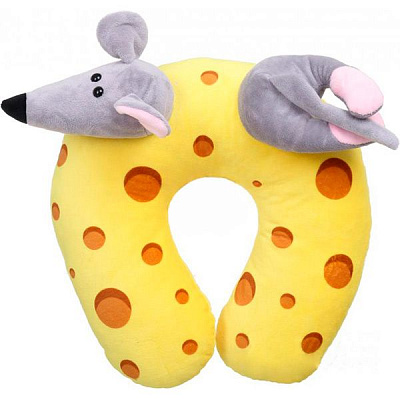 Подушка декоративна під шию Сир з мишкою 30x30 см