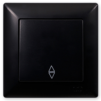 Выключатель проходной одноклавишный Gunsan Visage без подсветки черный VS 28 34 107