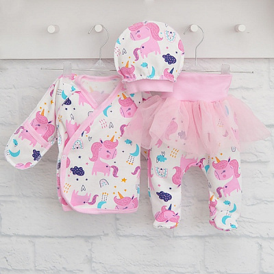 Комплект для новонароджених Blanka Єдиноріжка рожевий р.56–62 110166