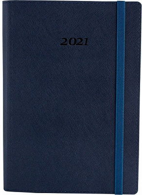 Дневник датированный 2021, CROSS, синий, А5, мягкая обложка с резинкой Optima O25235-02 