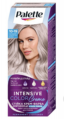 Крем-краска для волос Palette Intensive Color Creme (Интенсивный цвет) 10-19 Холодный светлый блонд 110 мл
