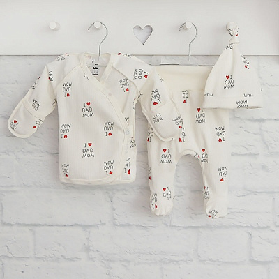 Комплект Blanka Люблю маму тата бежевий р.62 110266