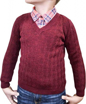 Джемпер Геометрія р.134-140 бордовий 1733 (333)