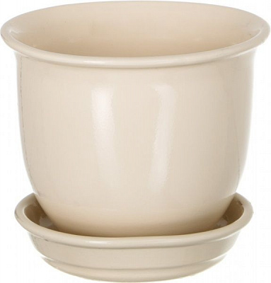 Горшок керамический Ориана-Запорожкерамика Классик глянец круглый 0,5л бежевый (020-0-135) 