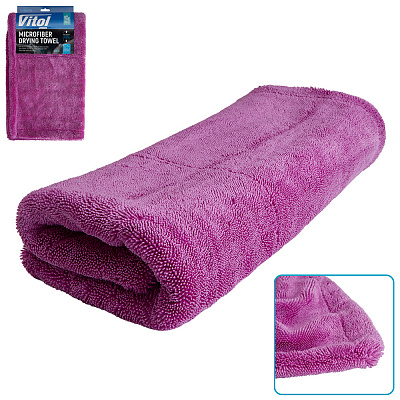 Полотенце из микрофибры для сушки 80x50 см VRJ-8050-PRPL Vitol 1 шт.