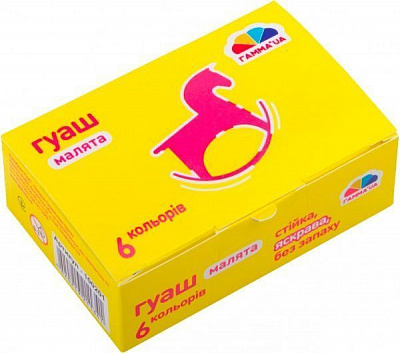 Набір гуашевих фарб серія Малюки 6 кольорів по 10 мл Гамма UA