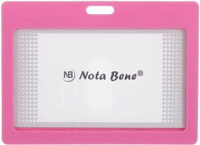 Бейдж 10.3x7.5x0.5 cм рожевий Nota Bene