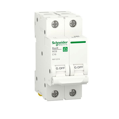 Автоматичний вимикач Schneider Electric 16 A 2P крива С 6кА Resi9 R9F12216