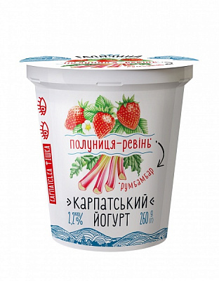 Йогурт Галичина Клубника-ревень 2,2% 260 г 