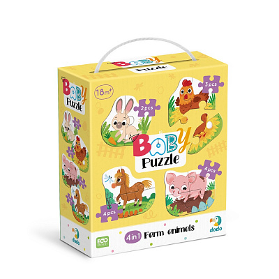 Пазл DoDo 4 в 1 Baby puzzle Сільські тварини 300686