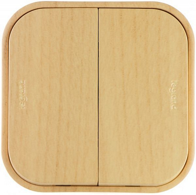 Выключатель двухклавишный Legrand Quteo без подсветки 10 А 230В IP20 кремовый 782262