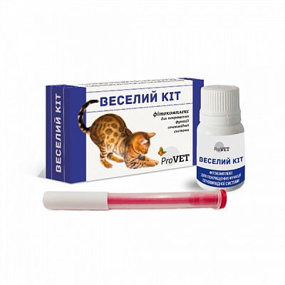 Витаминно-минеральный комплекс ProVET ВЕСЕЛЫЙ КОТ для улучшения функции мочевыводящей системы 20 мл