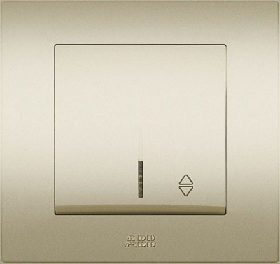 Выключатель проходной одноклавишный ABB Cosmo с подсветкой 10 А титан 619-011400-210