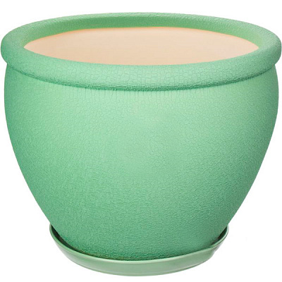 Горшок керамический Ориана-Запорожкерамика Вьетнам №1 шелк круглый 18л оливковый (011-1-120) 