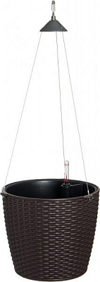 Вазон пластиковий Lechuza Cottage Nido круглий 14,3л мокко