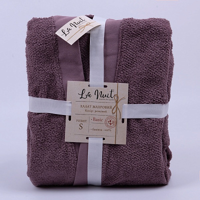 Халат махровий La Nuit Dusty Pink р. XL рожева пудра