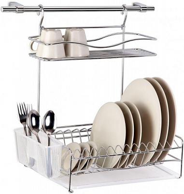 Полка на рейлинг Tekno-Tel KB 013-w. t. Dish Drainer 46x15x31 см хром