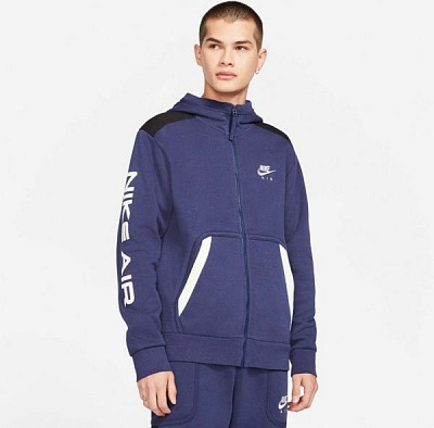 Джемпер Nike M NSW AIR FZ FLC HOODIE DA0235-410 р. XL синій