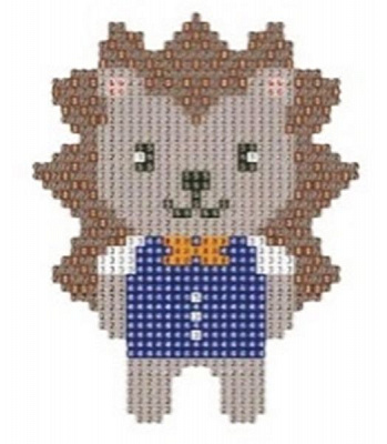 Набор для творчества со стразами (наклейка) Ежик 11x15 см Діамантові ручки 