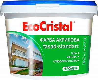 Краска акриловая водоэмульсионная EcoCristal ИР-131 база С мат база под тонировку 0,9л