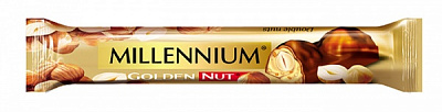 Шоколад Millennium чорний з начинкою та цілими лісовими горіхами Golden Nut 40 г