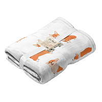 Плед CORGI 160x200 см білий із малюнком BILTEX