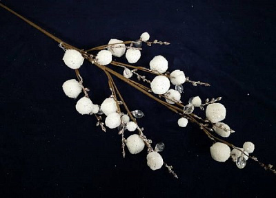 Декорація новорічна Гілка з кулями та кристаликами 80 см EPI-18A6127