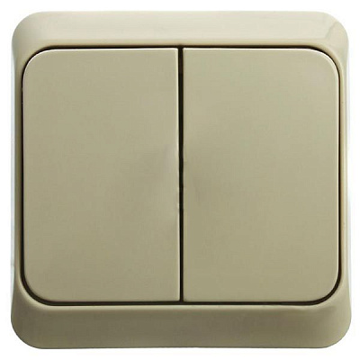 Вимикач двоклавішний Schneider Electric Прима без підсвітки 220В слонова кістка