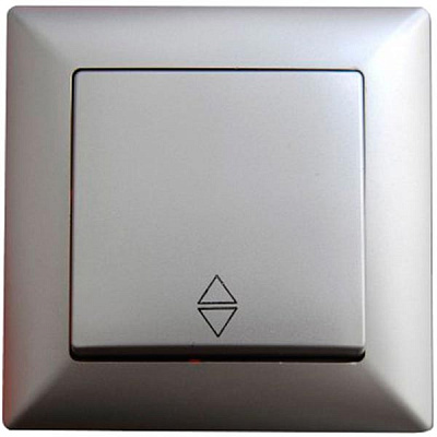 Выключатель проходной одноклавишный Gunsan Visage без подсветки 16 А 250В серебряный VS 28 15 107